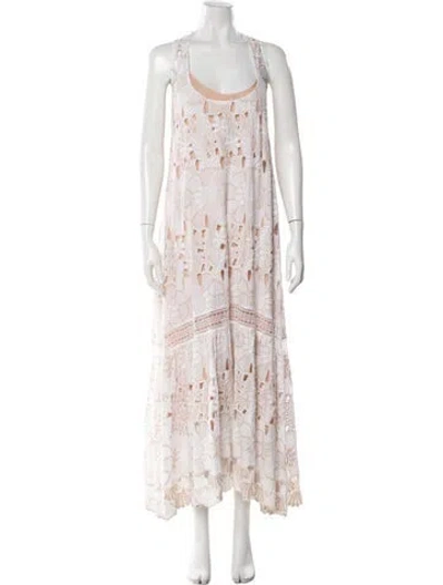 Pre-owned Twinset Printed Long Dress In Pink