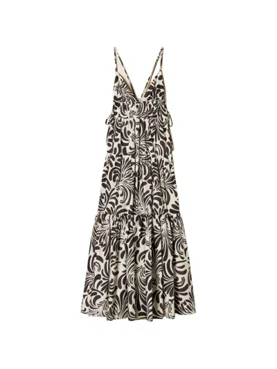 Twinset Printed Maxi Dress In Neutral