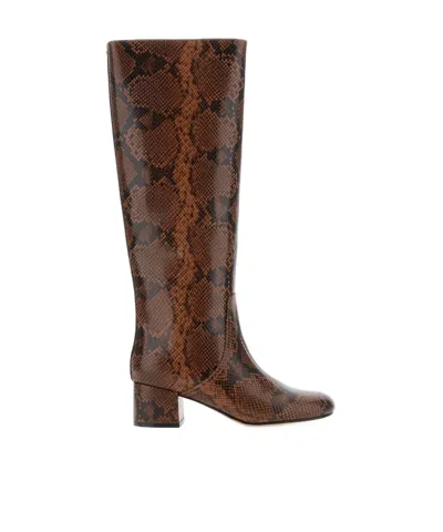 Twinset Printed Over-the-knee Boots In Brown