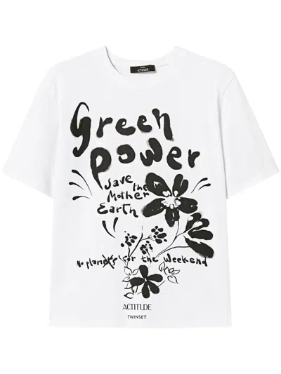 Twinset Printed T-shirt In Weiss