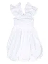 Twinset Puff-skirt Sleeveless Dress In White