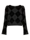Twinset Pull Avec Losanges Et Incrustations In Black