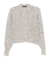 Twinset Twin-set Textured Knit Cropped Sweater With Decorative Buttons In Gray