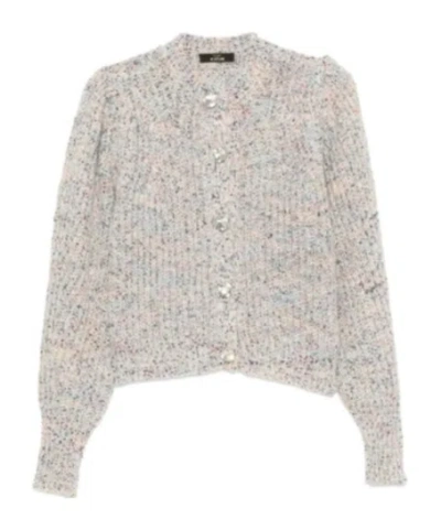 TWINSET PUFF-SLEEVE SPECKLED CARDIGAN