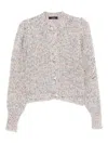 Twinset Twin-set Textured Knit Cropped Sweater With Decorative Buttons In Neutral