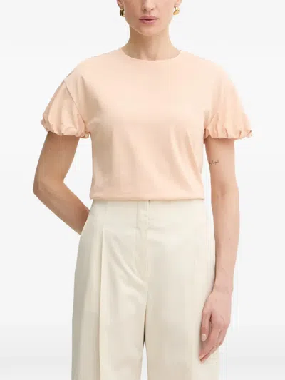 Twinset Puff-sleeve T-shirt In Orange