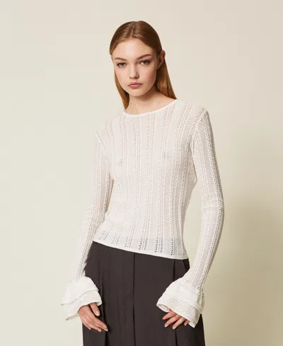 TWINSET PULL AJUSTÉ AVEC VOLANTS