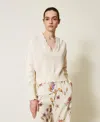 Twinset Pull Avec Bords Festonnés In Yellow