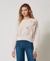 Twinset Embroidered Jumper In Neutral
