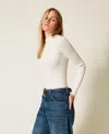 Twinset Pull Col Montant Côtelé In Multi