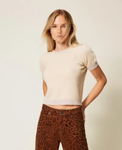 Twinset Pull En Cachemire Mélangé Avec Lurex In Neutral