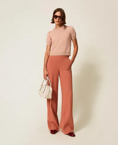 Twinset Pull En Cachemire Mélangé Avec Lurex In Nude