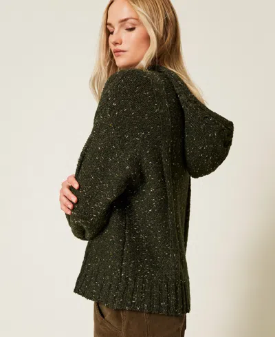 Twinset Pull En Laine Mélangée Avec Lurex In Black