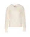Twinset Pull En Mohair Mélangé In White