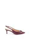 Twinset Twin-set Pointed Toe Slingback Pumps In Burgundy