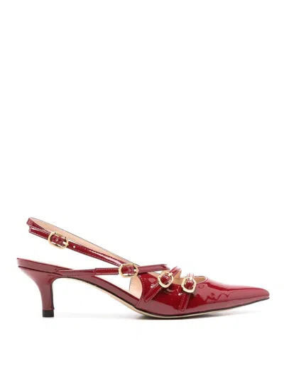 Twinset 50mm Buckled-straps Patent Pumps In Rojo