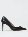 Twinset Leather Pumps With Oval-t Logo In Black