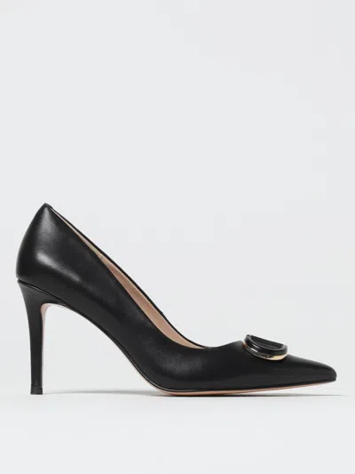Twinset Leather Pumps With Oval-t Logo In Black