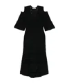 Twinset Twin-set Cut-out Black Dress With Flared Skirt In Black