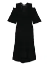 Twinset Twin-set Cut-out Black Dress With Flared Skirt In Black