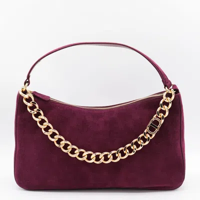 Twinset Purple Leather Liliane Shoulder Bag In Burgundy