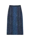 Twinset Python Print Crêpe Midi Skirt In Blue