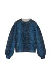 Twinset Python-print Wool Pullover In Blue