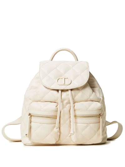 Twinset Quilted Backpack In Neutrals