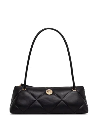 Twinset Quilted Bowler Bag With Logo In Black