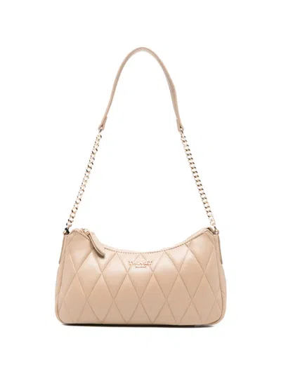 Twinset Quilted Chain Shoulder Bag In Brown