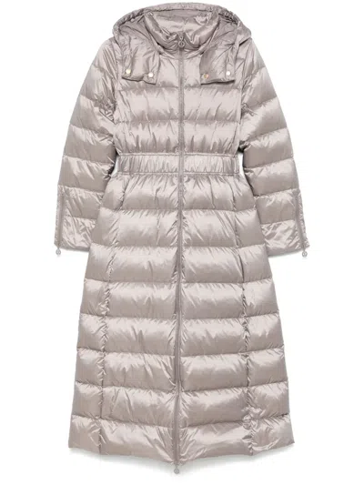 Twinset Quilted Coat In Grey
