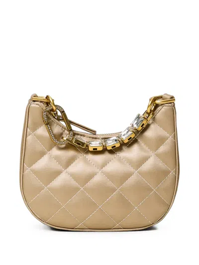 Twinset Quilted Crystal-embellished Tote Bag In Neutral