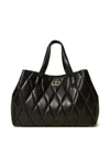 Twinset Quilted Detachable-strap Tote Bag In Black