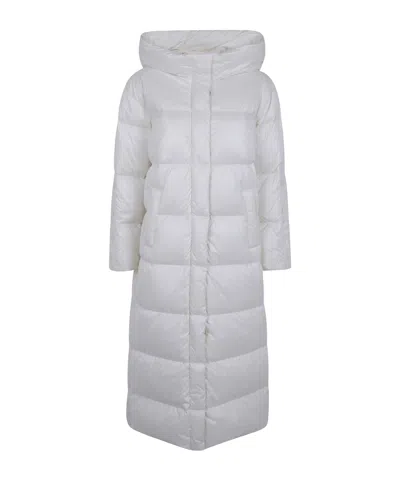 Twinset Quilted Hooded Coat In Gray