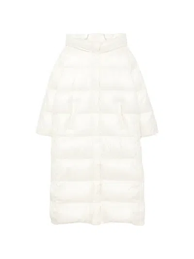 Twinset Quilted Hooded Coat In White