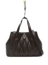 Twinset Quilted Logo-plaque Tote Bag In Brown