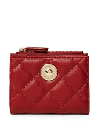 Twinset Quilted Logo-plaque Wallet In Red