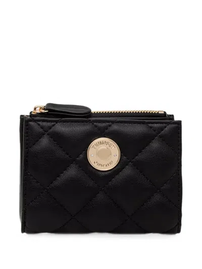 Twinset Quilted Logo-plaque Wallet In Black