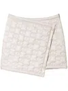 Twinset Quilted Nylon Skirt With Logo In Neutrals