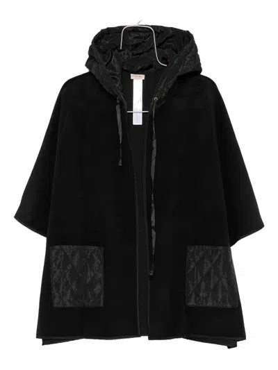 Twinset Quilted-pocket Hooded Jacket In Black