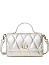 Twinset Quilted Top-handle Tote Bag In Gray