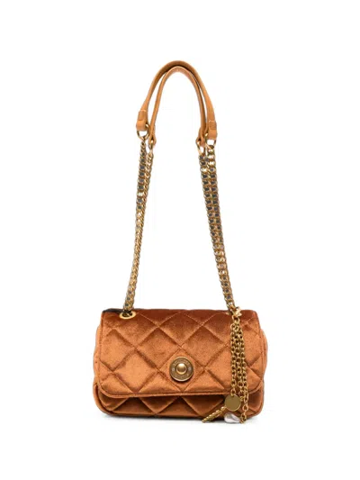Twinset Quilted Velvet Shoulder Bag In Red