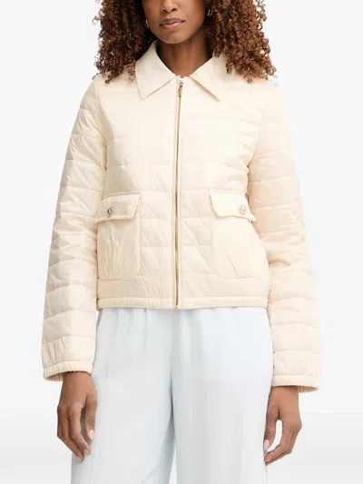 Twinset Quilted Zip-up Jacket In Neutral