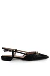Twinset Raffia Sandal With Jeweled Clamp In Nero