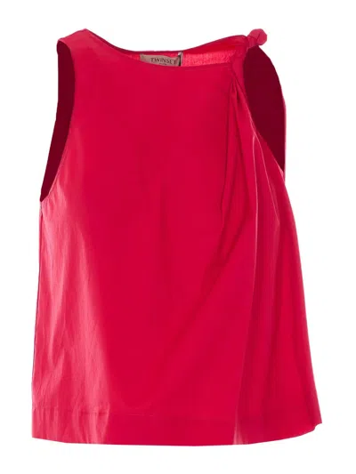 Twinset Twin-set Red Cotton Elastane Top