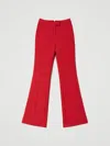 Twinset Red Crepe Flared Trousers In Red