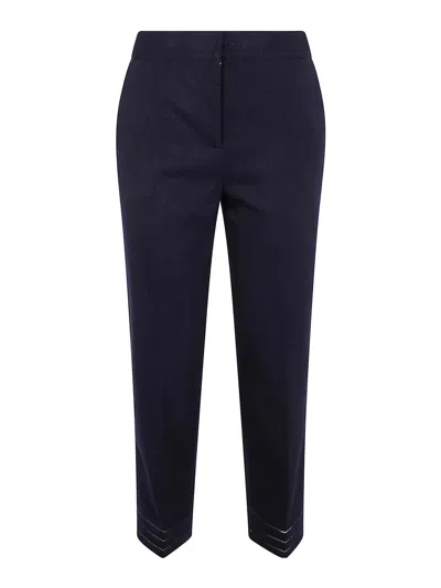 Twinset Regular Trousers In Blue