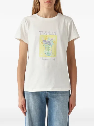 Twinset Regular T-shirt With Print In White