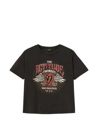 Twinset Regular T-shirt With Print In Black