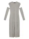 Twinset Removable-sleeve Midi Dress In Gray